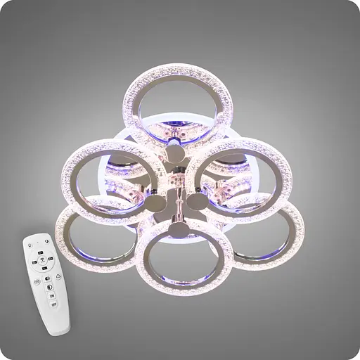 Люстра світлодіодна 517 Dlight 3color з пультом 80Вт Хром (01857) - фото 1