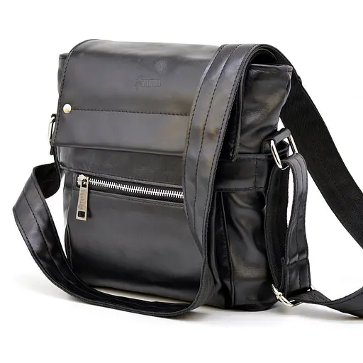 Кожаная мужская сумка через плечо TARWA 24х30х6 см sum0025888 - фото 4