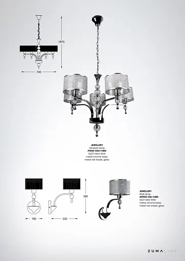 Настенный светильник Zuma Line JEWELLERY W1550-01A-F4B3 - фото 3