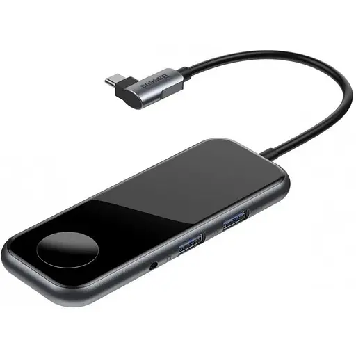 Адаптер хаб Baseus Multifunctional Type-C to 2xUsb3.0 HDMI 3.5mm+ PD + iWatch CAHub-AZ0G - фото 1