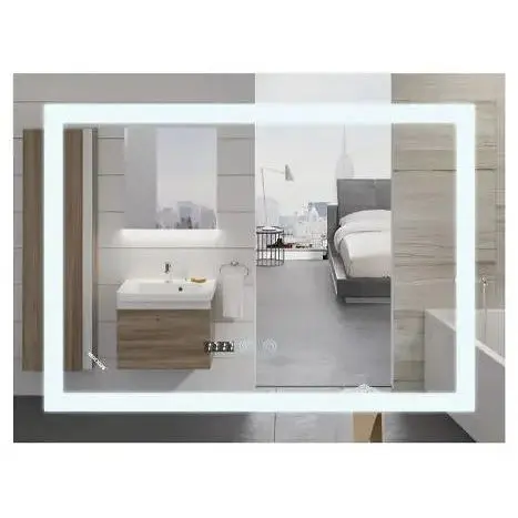 Дзеркало Mixxus WARM MR02-90x70 з LED Touch, Anti-fog, димером, регулюванням яскравості, годинником (MI6673) - фото 1