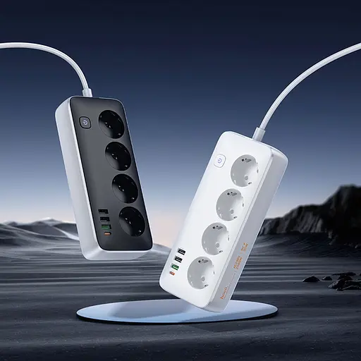 Сетевой удлинитель HOCO AC22 Sunlight 4-bit (PD30W1C3A) настольная розетка (EUGER) (1.5 m) White - фото 5