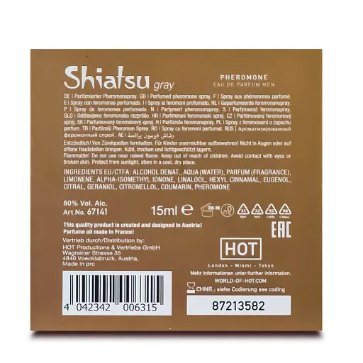 Парфуми чоловічі з феромонами Hot Shiatsu Pheromone Fragrance Men Grey 15 мл - фото 4