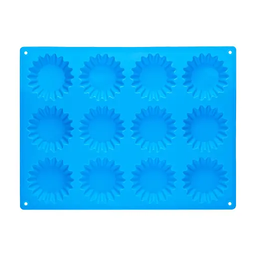 Форма силіконова на планшеті для випікання кексів та мафінів на 12 комірок 28x21.5 см, A-plus Блакитний 85954 - фото 4