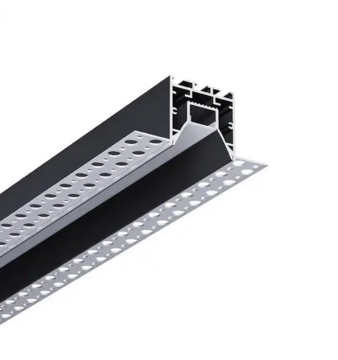 LED профіль врізний під шпаклівку+вставка чорна "антиблік", 2м KLOODI KLP165 2 - фото 1