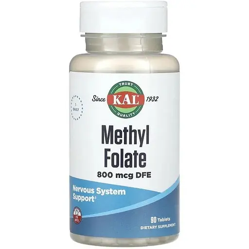 Фолиевая кислота KAL Methyl Folate 800 mcg 90 таблеток - фото 1