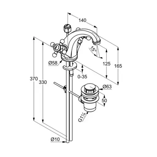 Смеситель для умывальника Kludi Adlon DN 15 золотой 510104520 - фото 5