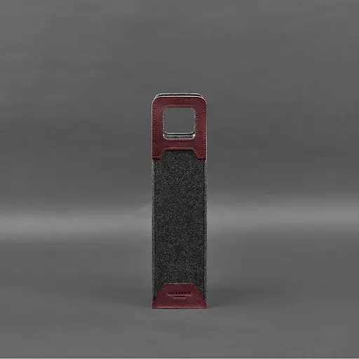 Чехол для вина BlankNote Crazy Horse 1.0 из фетра с кожаными вставками бордовый - фото 5