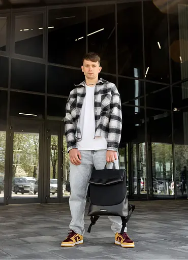 Чоловічий рюкзак Sambag Rene Option чорний 37 х 31 х 14 см (27200301m) - фото 3