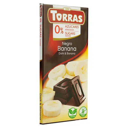 Шоколад чорний Torras з бананом без цукру 75 г - фото 2