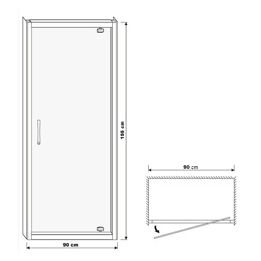 Душевые двери Eger 90x195 см 599-150-90(h), прозрачный, хром - фото 8