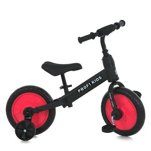 Дитячий біговел-велосипед MBB 1012-3 Profi Kids 12" EVA-колеса ексцентрик чорно-червоний - фото 2