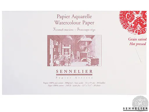 Склейка для акварели Sennelier, 20 листов, горячее прессование, 300 г/м, 26x18 см. - фото 4