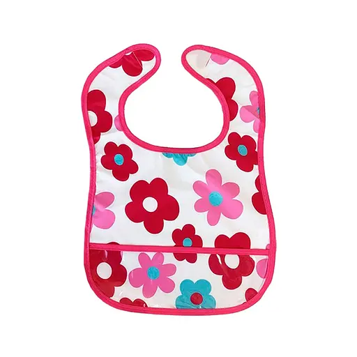 Дитячий слинявчик клейончатий Mega Zayka MGZ-0601(Crimson) на липучці - фото 1