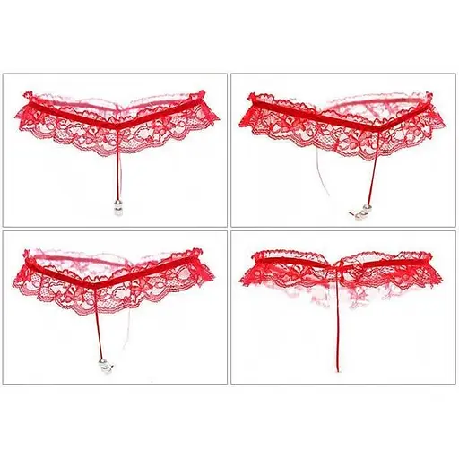 Стрінги з бусинами - незабутні моменти в комфорті S/M Червоний K0205-3 - фото 3