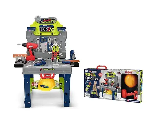 Набір інструментів-столик що складається у валізу 132 деталі шуруповерт на батарейках - фото 9