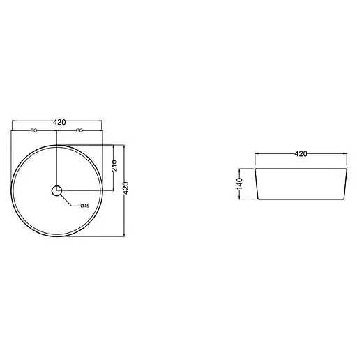 Умивальник Jaquar Opal 42 OPS-WHT-15905, Білий - фото 2