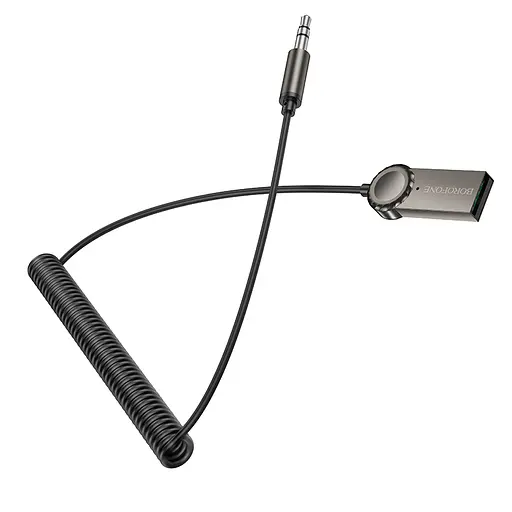 Bluetooth-ресивер BOROFONE BC56 Peaceful car AUX BT receiver with cable Metal Gray - фото 6