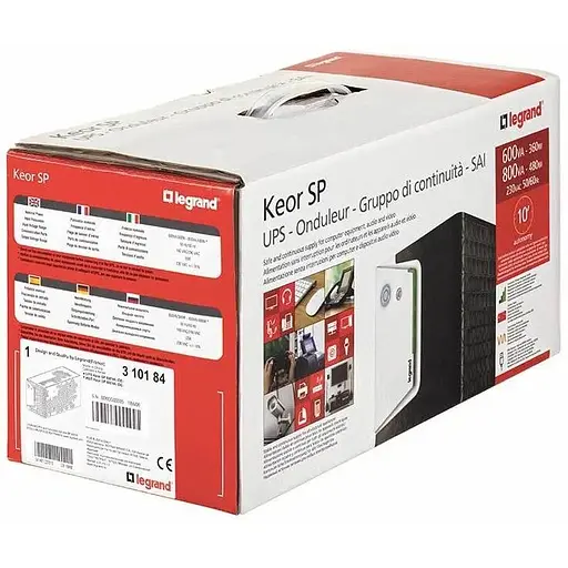 Джерело безперебійного живлення Legrand Keor SP 600ВА/360Вт, 4хС13 - фото 3