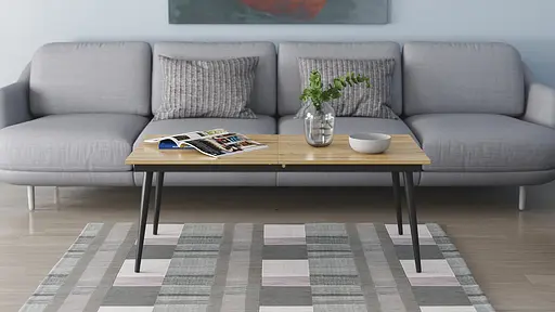 Стіл журнальний трансформер Dandi Small Ferrum-decor 45x120(160)x70 Чорний метал ДСП Дуб Артізан 16 мм (FRD-106800) - фото 10