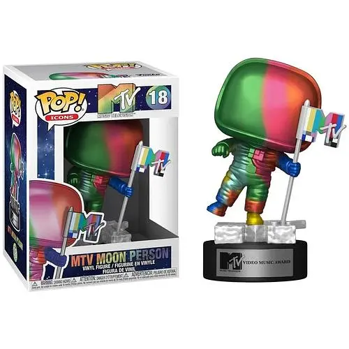 Фигурка Funko Pop МТВ Лунный Человек Радужный MTV Moon Person Music TV 10 см MTV MP R 18 - фото 1