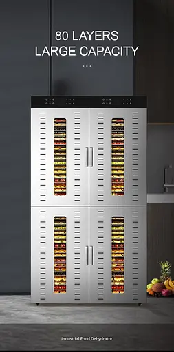 Дегидратор сушилка коммерческий Food Dehydrator SS - 80H для овощей фруктов мяса грибов 80 лотков 6000Вт - фото 3