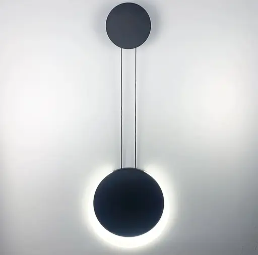 Бра с металлической конструкцией из двух черных кругов Ø 15 и 30 см Line F Арт. WD128-300*500 - фото 5