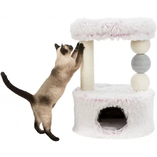 Дряпка-будиночок Trixie Harvey для котів джут/плюш біло-рожева 54х40х73 см [CD] - фото 5