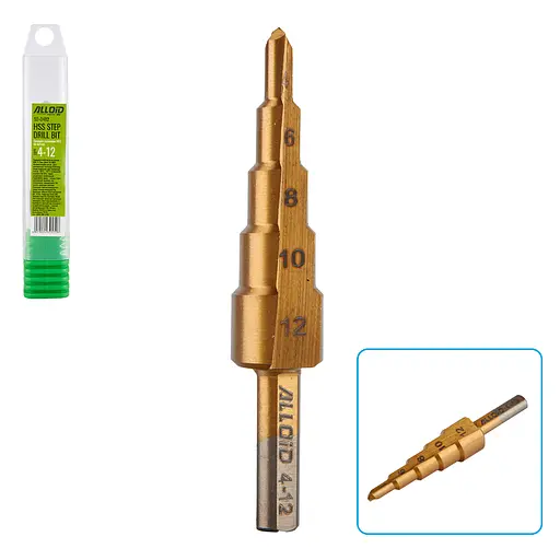 Свердло ступеневе Alloid Building Tools по металу HSS 4-12 мм (SD-0412) - фото 2