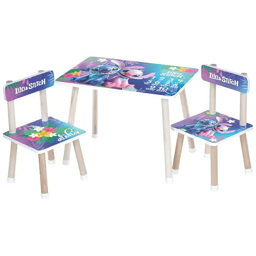Детский столик Bambi Lilo&Stitch M 501-10 деревянный с двумя стульчиками цифры