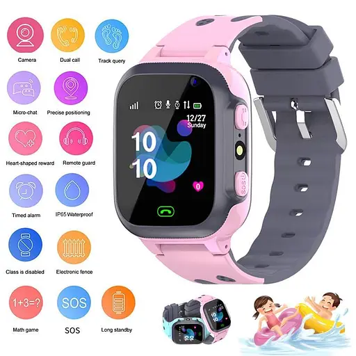 Смарт-часы телефон детские Smart Watch S1 с видеозвонком GPS SIM-карта Pink (18582) - фото 2