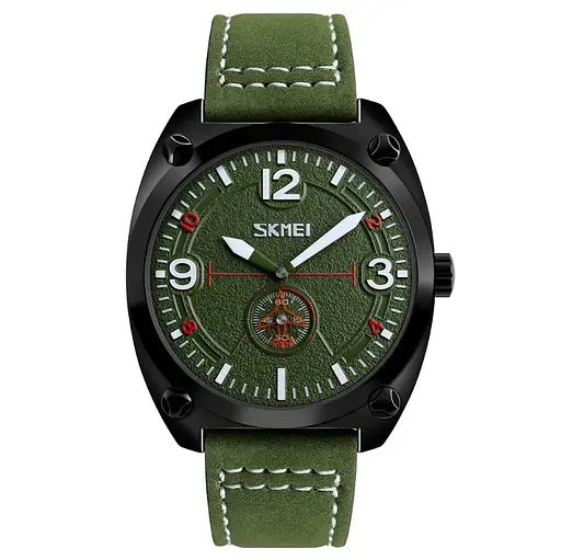 Чоловічий класичний годинник Skmei 9155 зелений - фото 2