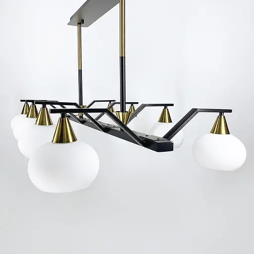 Люстра на 8 белых плафонов в черном корпусе 100 см Ст. ZL 710/8 | Line F - фото 4