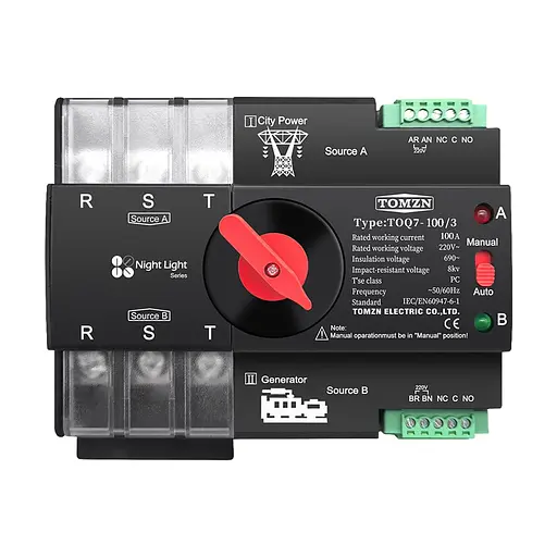 Автоматичний перемикач (АВР) під DIN-рейку TOMZN TOQ7/3P 100A 3 полюси (51-00117)