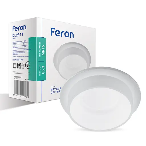 Вбудований світильник Feron DL2911 під лампу білий - фото 1
