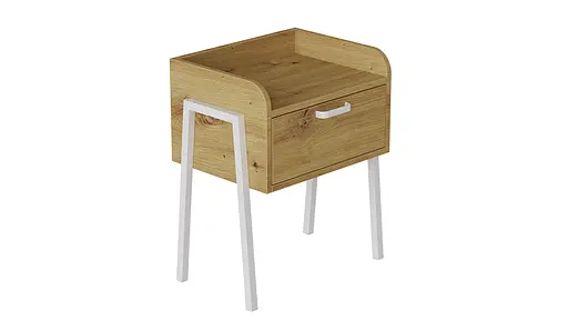 Тумба модульна Ferrum-decor Бетті 540x450x320 метал Білий ДСП Дуб Артізан 16 мм (FRD-102995) - фото 4