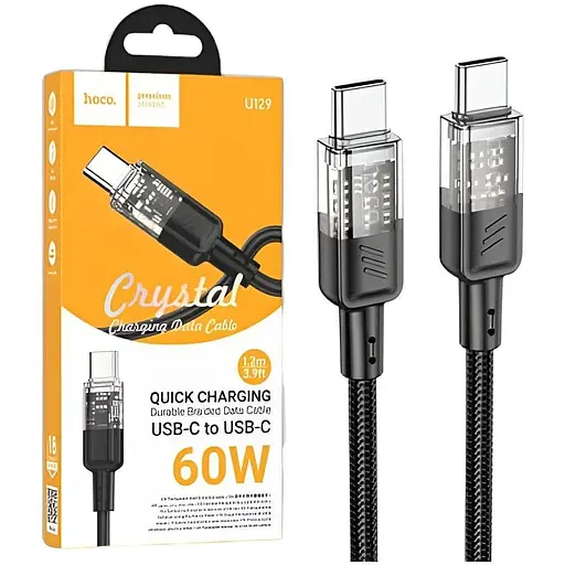 USB кабель Hoco U129 Type-C/Type-C PD60W 1 м