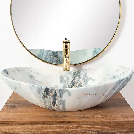 Умывальник Rea Royal granit mat T накладной REA-U8742, Серый - фото 3