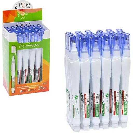 Коректор-ручка, Ellott, ET085-24, 5 мл, 24 шт. в упаковці