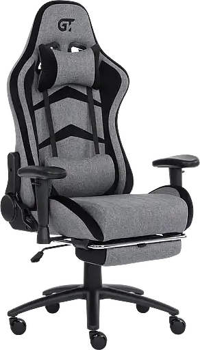 Геймерское кресло GT Racer серое с черным (X-2534-F Fabric Gray/Black Suede) - фото 3