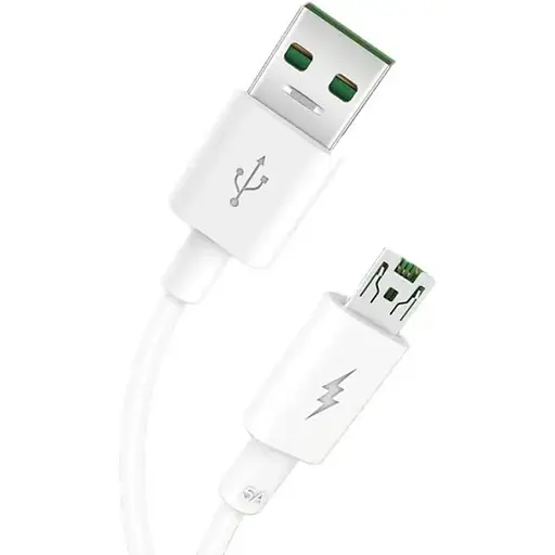 Кабель XO NB119 5A супер быстрый зарядный USB кабель Micro белый