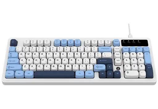 Клавіатура ігрова дротова Ajazz AF-GB-98 USB White-Blue - фото 3