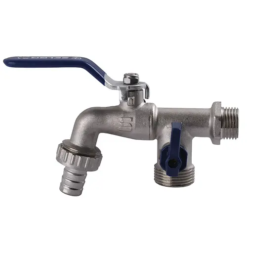 Кран Selba шаровый поливочный двойной 1/2″x3/4″x3/4″ SL4086 - фото 1