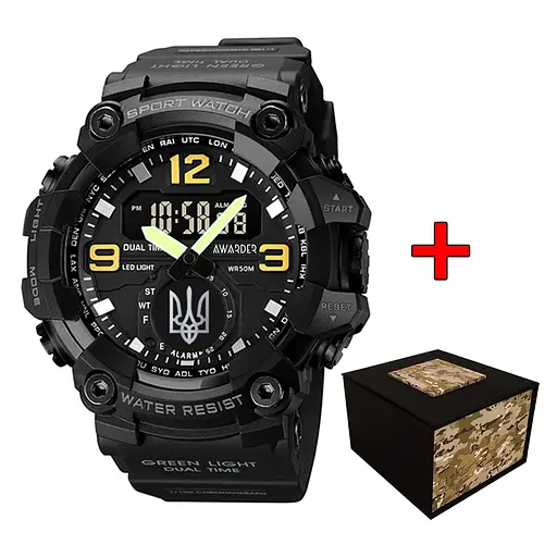 Годинник Awarder 003 Тризуб срібло Black