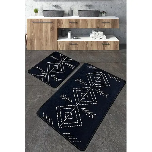 Набір килимків для ванної кімнати Chilai Home Lau Beyaz 60 x 100 + 50 x 60