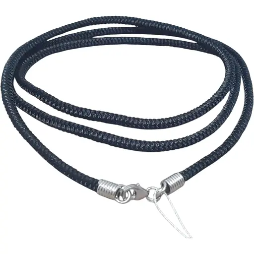 Ювелірний шнурок з текстилю Малина з срібним вставками. 331/Р 45