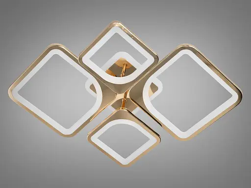 Стельова люстра з диммером і LED підсвічуванням, колір золото, 100W - фото 4