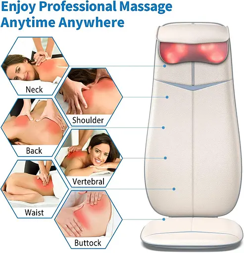 Масажне крісло RENPHO Shiatsuз підігрівом, регульоване по висоті - фото 7