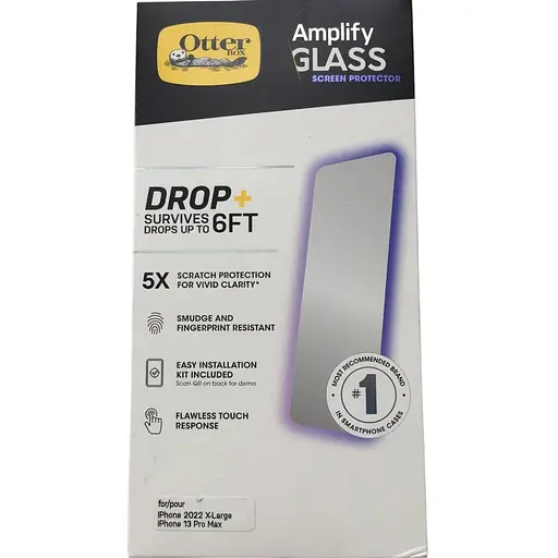 Захисне скло протиударне OtterBox Amplify Glass 5X для iPhone 13 Pro Max/14 Plus (6.7") (77-88845)