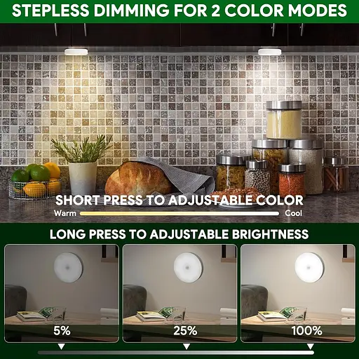 Внутрішній світильник з датчиком руху Stick On Stair Lights світлодіодний 2 кольори 3 режими - фото 6